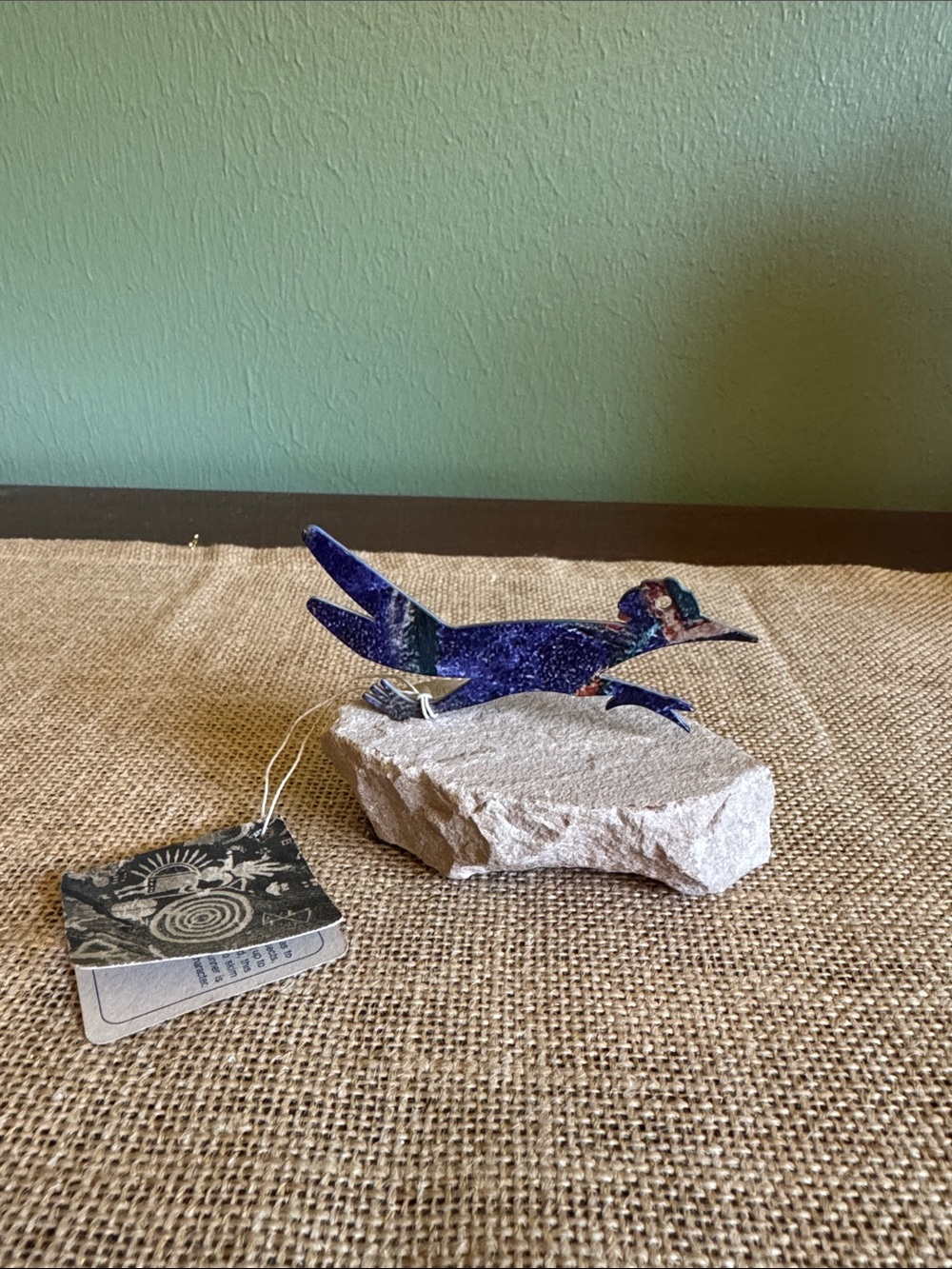 Lazart Roadrunner on Sandstone Figurine Decor Desert Bird